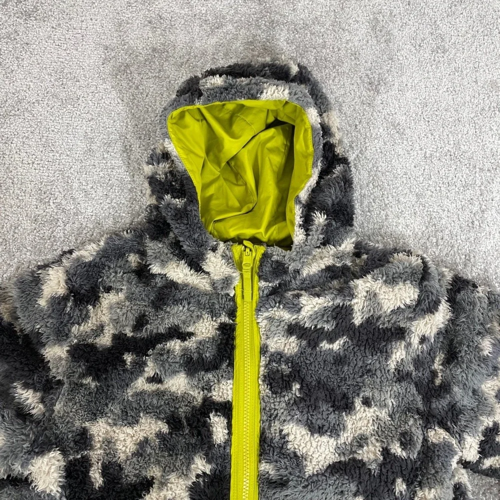 Helly Hansen Reversible Jacket Boys 16 Juniors‎ Champ Camo Sherpa Fleece Lime